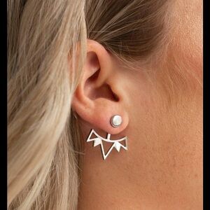 “Like a Flash” Silver Geometric Jacket Earrings